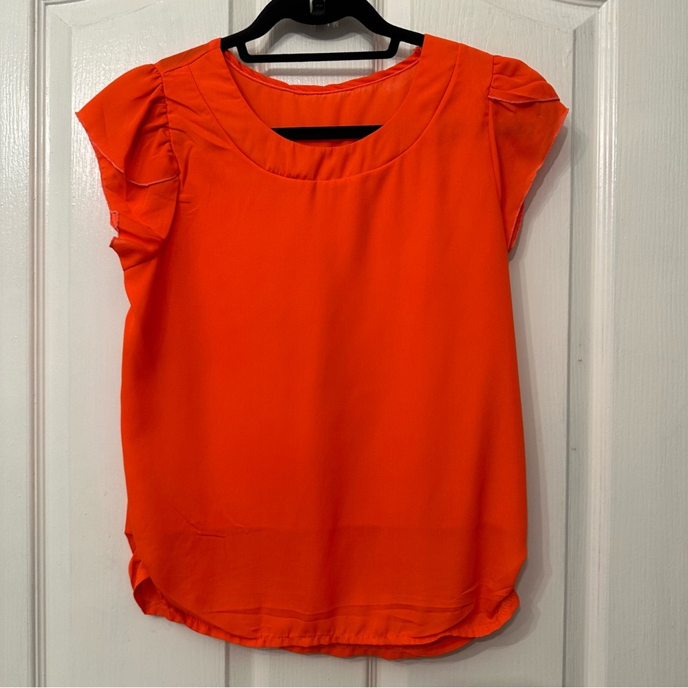 Neon orange blouse